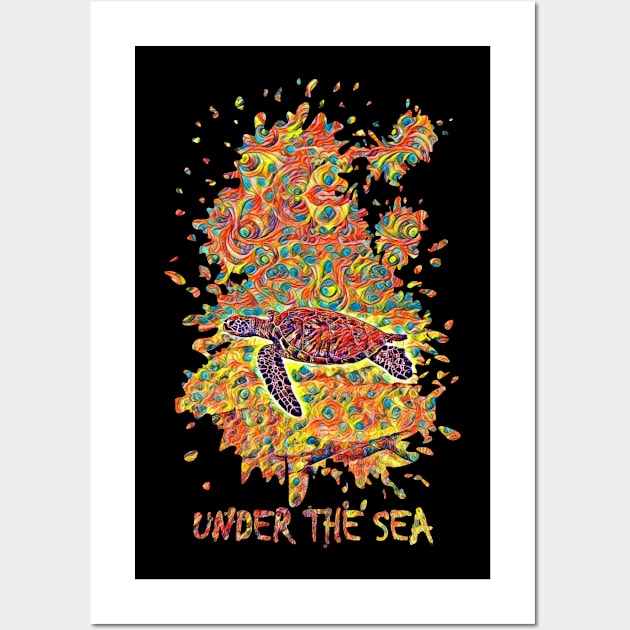 Under the sea - Turtle - 25 Wall Art by jc007